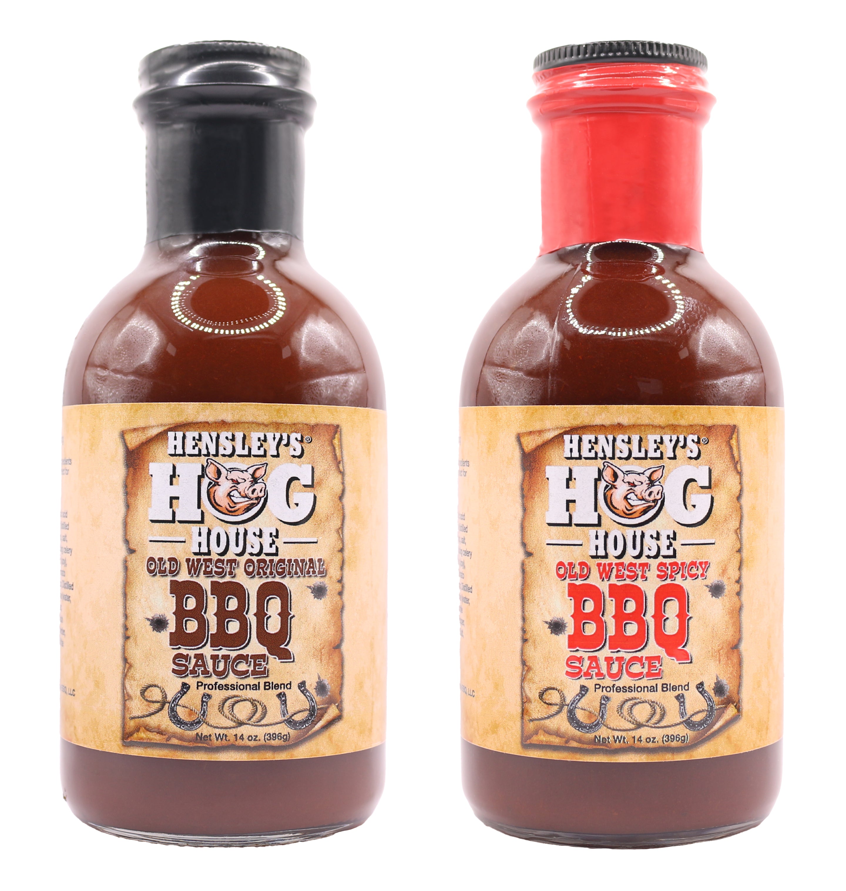 Hensley's Hog House BBQ® Sauce Two Pack.  (Original and Spicy)
