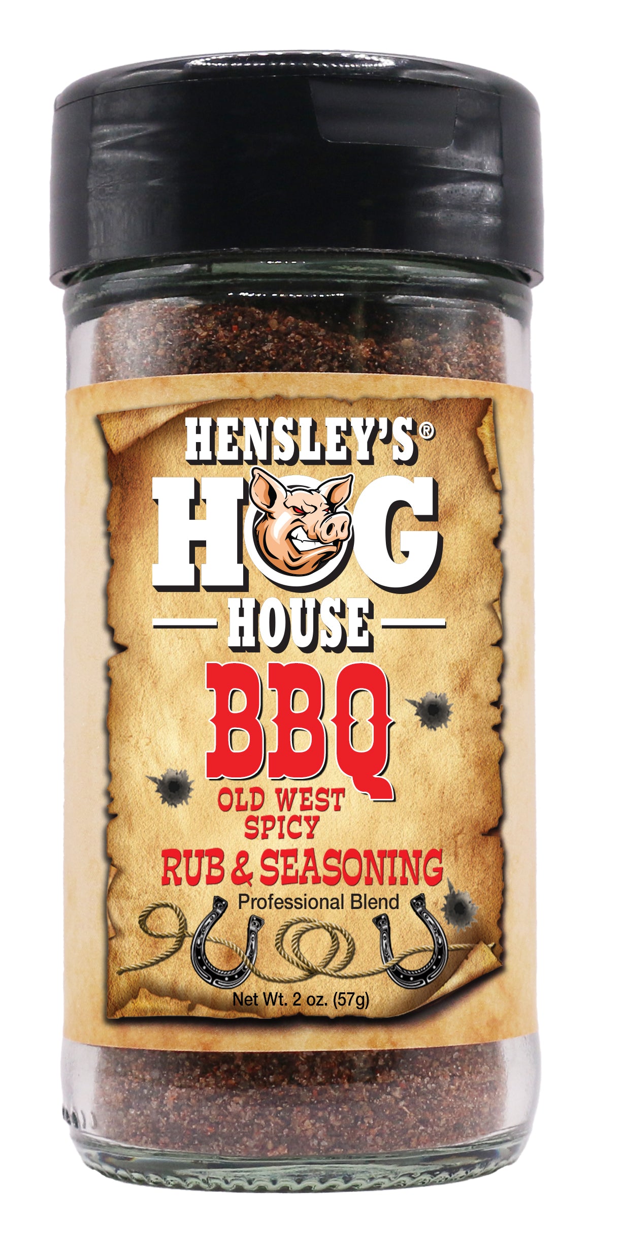 Hensley's Hog House BBQ® Old West Spicy BBQ Rub & Seasoning 2 oz